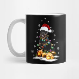 Rottweiler Christmas Light Dog Lovers Funny Gifts Mug